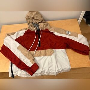 Hollister Tan and White Sports Jacket